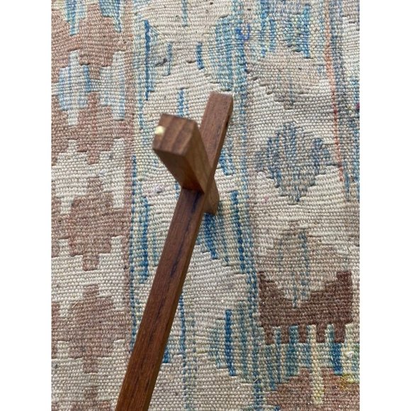 Mid Century Wood and Goldtone Inset Cross Crucifix 10" by 6" - Picture 8 of 10